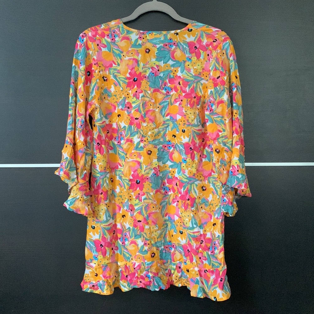 Anne Cole Flounce V Neck Tunic Cover Up - Picture 10 of 12